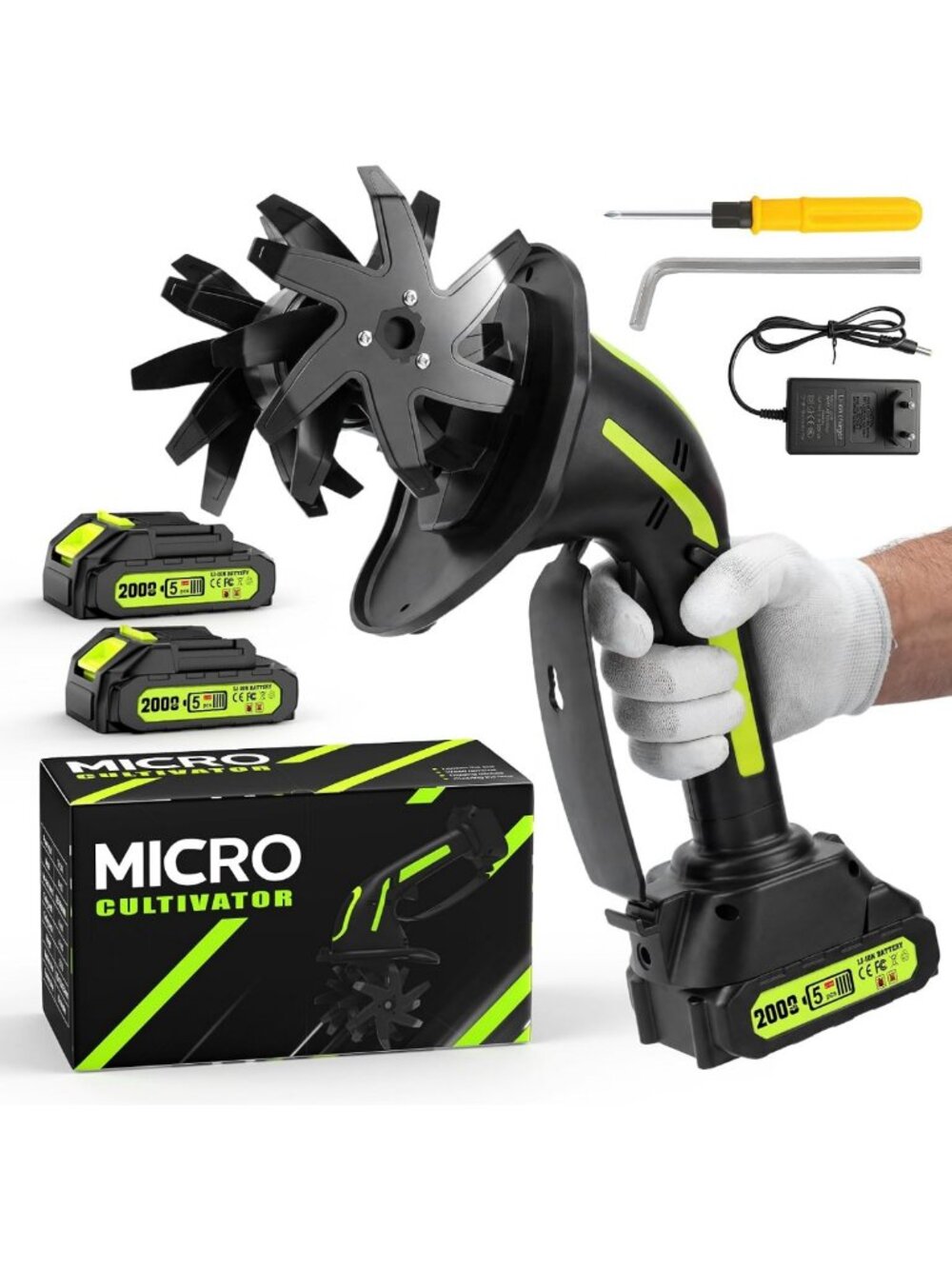 Powerful Cordless Electric Tiller Cultivator for Gardening & Soil Loosening